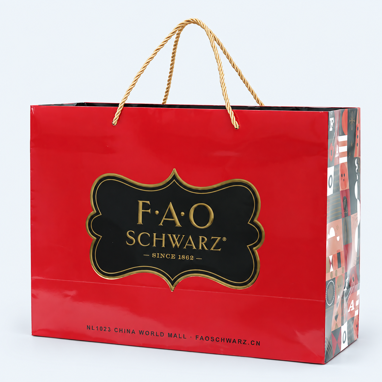 Red paper bag · cord handles